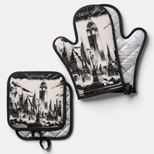 New York Ovenwant & Pannenlap Set (Voorkant / Achterkant)