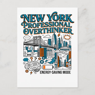 New York Overdenker Energiebesparende Modus Silhou Briefkaart