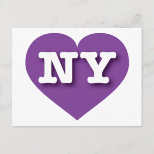 New York Paars Heart - Ik hou van NY Briefkaart