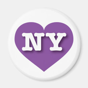 New York Paars Heart - Ik hou van NY Magneet