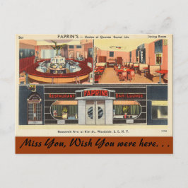 New York, Paprins Restaurant Bar Lounge, Woodside Briefkaart