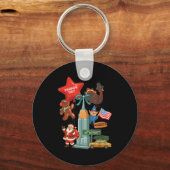 New York Parade Day Thanksgiving Santa Taxi Sleutelhanger (Voorkant)
