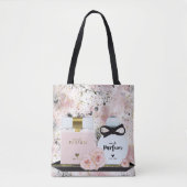 New York Parfum Flessen Goud & Blush Roze Rozen Tote Bag (Voorkant)
