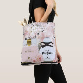 New York Parfum Flessen Goud & Blush Roze Rozen Tote Bag (Dichtbij)