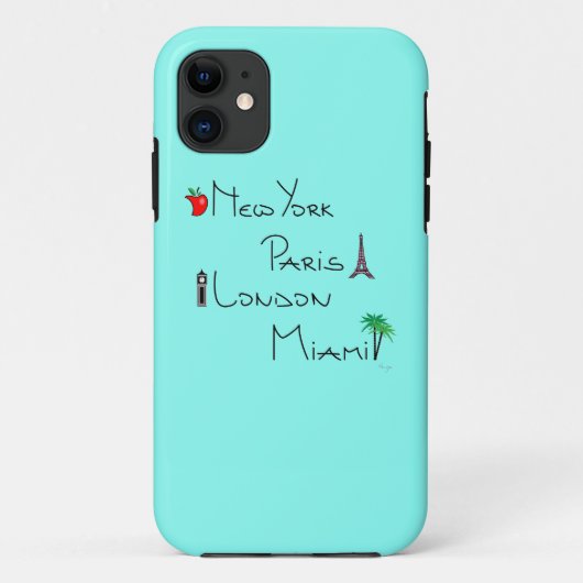 New York, Parijs, Londen, Miami Case-Mate iPhone Case (Achterkant)