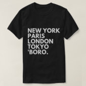 New York Paris London Tokyo Middlesbrough Boro T-shirt (Design voorkant)