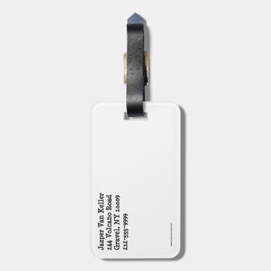 New York Pattern Dark Grey Bagagelabel (Achterkant verticaal)