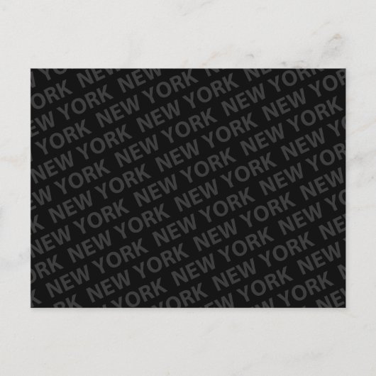 New York Pattern Dark Grey Briefkaart (Voorkant)