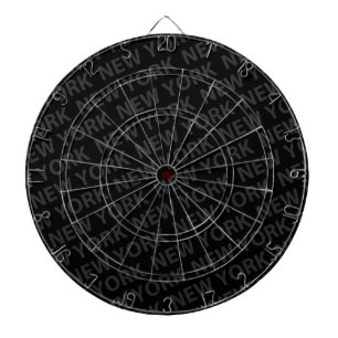 New York Pattern Dark Grey Dartbord