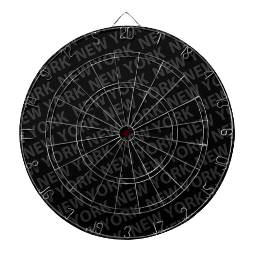 New York Pattern Dark Grey Dartbord (Voorkant)