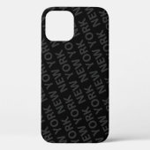 New York Pattern Dark Grey Hoesje-Mate iPhone Case (Achterkant)