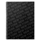 New York Pattern Dark Grey Notitieboek (Voorkant)