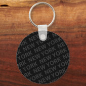 New York Pattern Dark Grey Sleutelhanger (Voorkant)