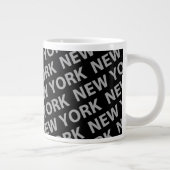 New York Pattern Gray Grote Koffiekop (Rechts)