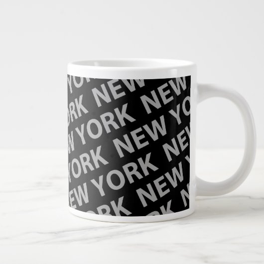 New York Pattern Gray Grote Koffiekop (Rechts)
