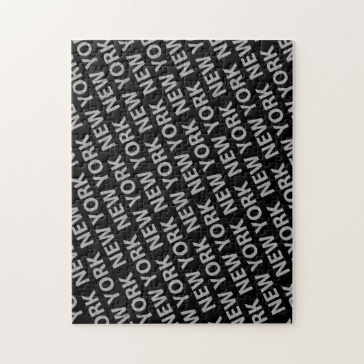 New York Pattern Gray Legpuzzel (Verticaal)