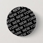 New York Pattern Gray Ronde Button 5,7 Cm (Voorkant)