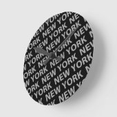 New York Pattern Gray Ronde Klok (Hoek)