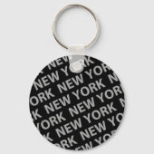 New York Pattern Gray Sleutelhanger (Voorkant)