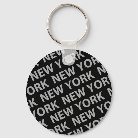 New York Pattern Gray Sleutelhanger (Voorkant)