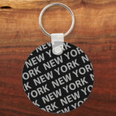New York Pattern Gray Sleutelhanger (Voorkant)