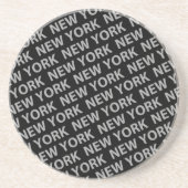New York Pattern Gray Zandsteen Onderzetter (Voorkant)
