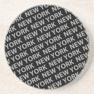 New York Pattern Gray Zandsteen Onderzetter