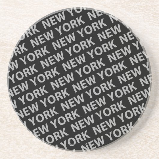 New York Pattern Gray Zandsteen Onderzetter (Voorkant)