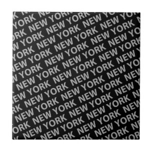 New York Pattern Grey Tegeltje