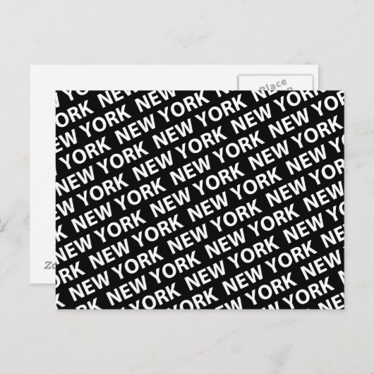 New York Pattern White Briefkaart (Voorkant / Achterkant)
