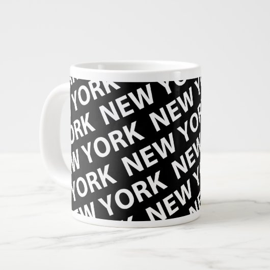 New York Pattern White Grote Koffiekop (Links)