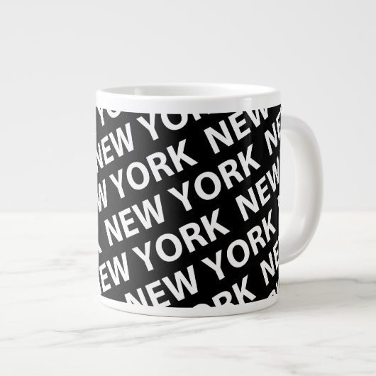 New York Pattern White Grote Koffiekop (Voorkant rechts)