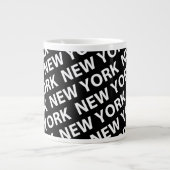 New York Pattern White Grote Koffiekop (Voorkant)