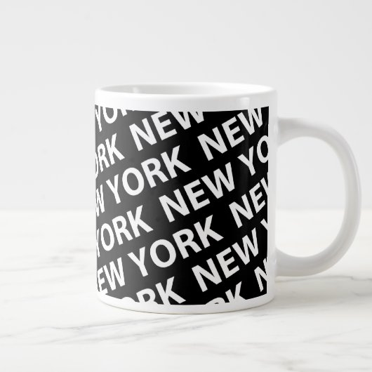 New York Pattern White Grote Koffiekop (Rechts)