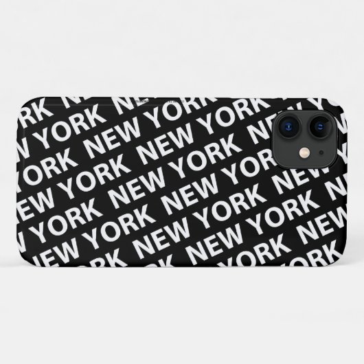 New York Pattern White Hoesje-Mate iPhone Case (Achterkant (horizontaal))