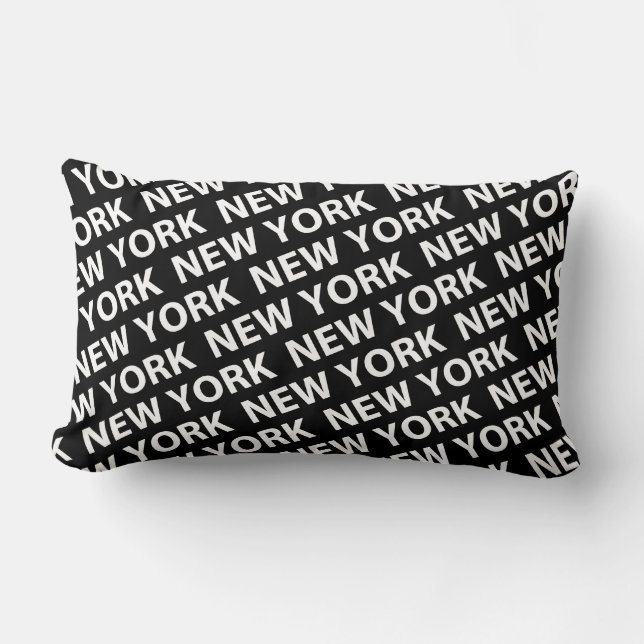 New York Pattern White Kussen (Voorkant)