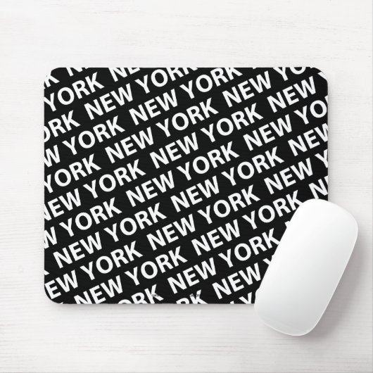 New York Pattern White Muismat (Met muis)