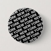 New York Pattern White Ronde Button 5,7 Cm (Voorkant)
