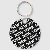 New York Pattern White Sleutelhanger (Voorkant)