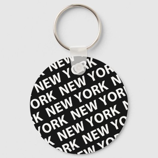 New York Pattern White Sleutelhanger (Voorkant)