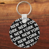 New York Pattern White Sleutelhanger (Voorkant)