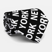New York Pattern White Stropdas (Opgerold)