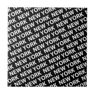 New York Pattern White Tegeltje