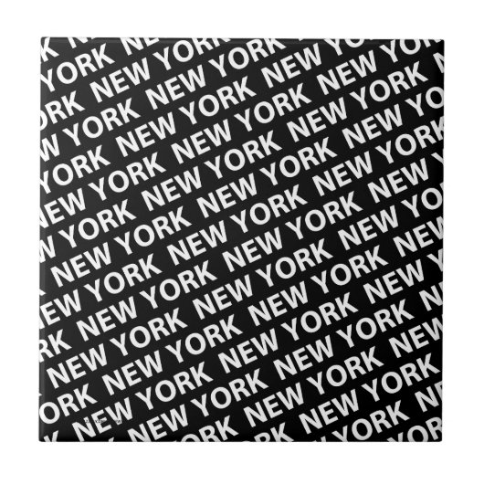 New York Pattern White Tegeltje (Voorkant)