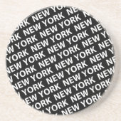 New York Pattern White Zandsteen Onderzetter (Voorkant)