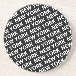 New York Pattern White Zandsteen Onderzetter