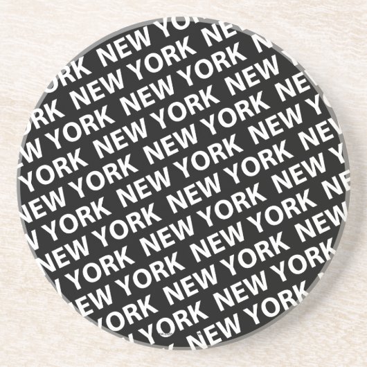 New York Pattern White Zandsteen Onderzetter (Voorkant)
