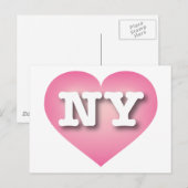 New York Pink Fade Heart - Ik hou van NY Briefkaart (Voorkant / Achterkant)