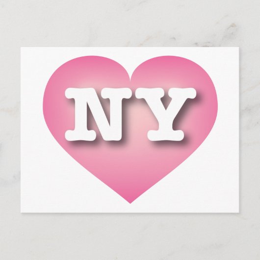 New York Pink Fade Heart - Ik hou van NY Briefkaart (Voorkant)