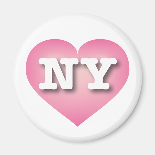 New York Pink Fade Heart - Ik hou van NY Magneet (Voorkant)